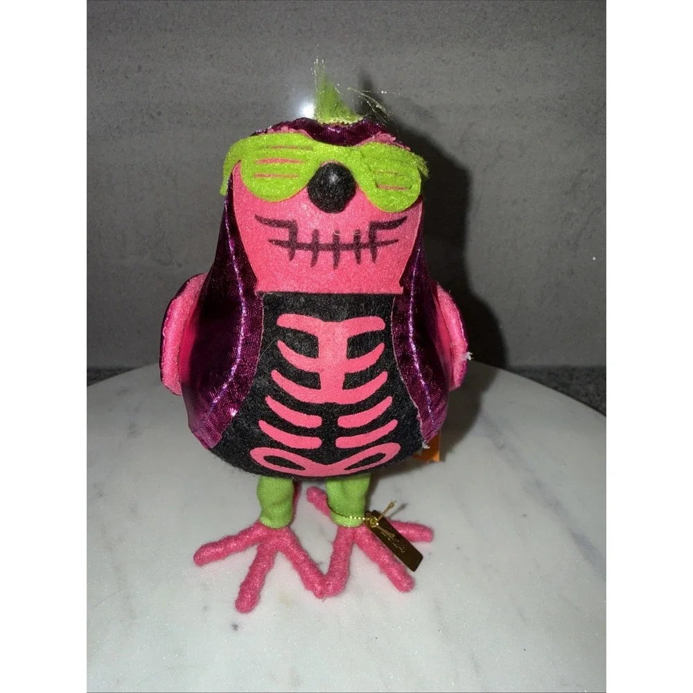 Target 2024 Hyde and Eek GLITTERS Halloween Neon Punk Rocker Skeleton Bird NWT